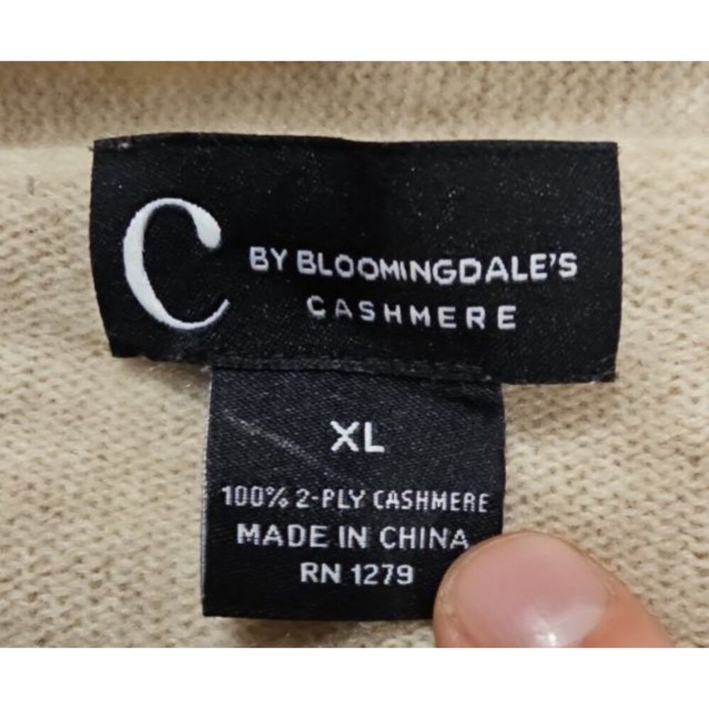 C by Bloomingdale’s Cashmere Cocoon Cardigan Sweater XL Oatmeal Beige Shawl - Picture 6 of 7